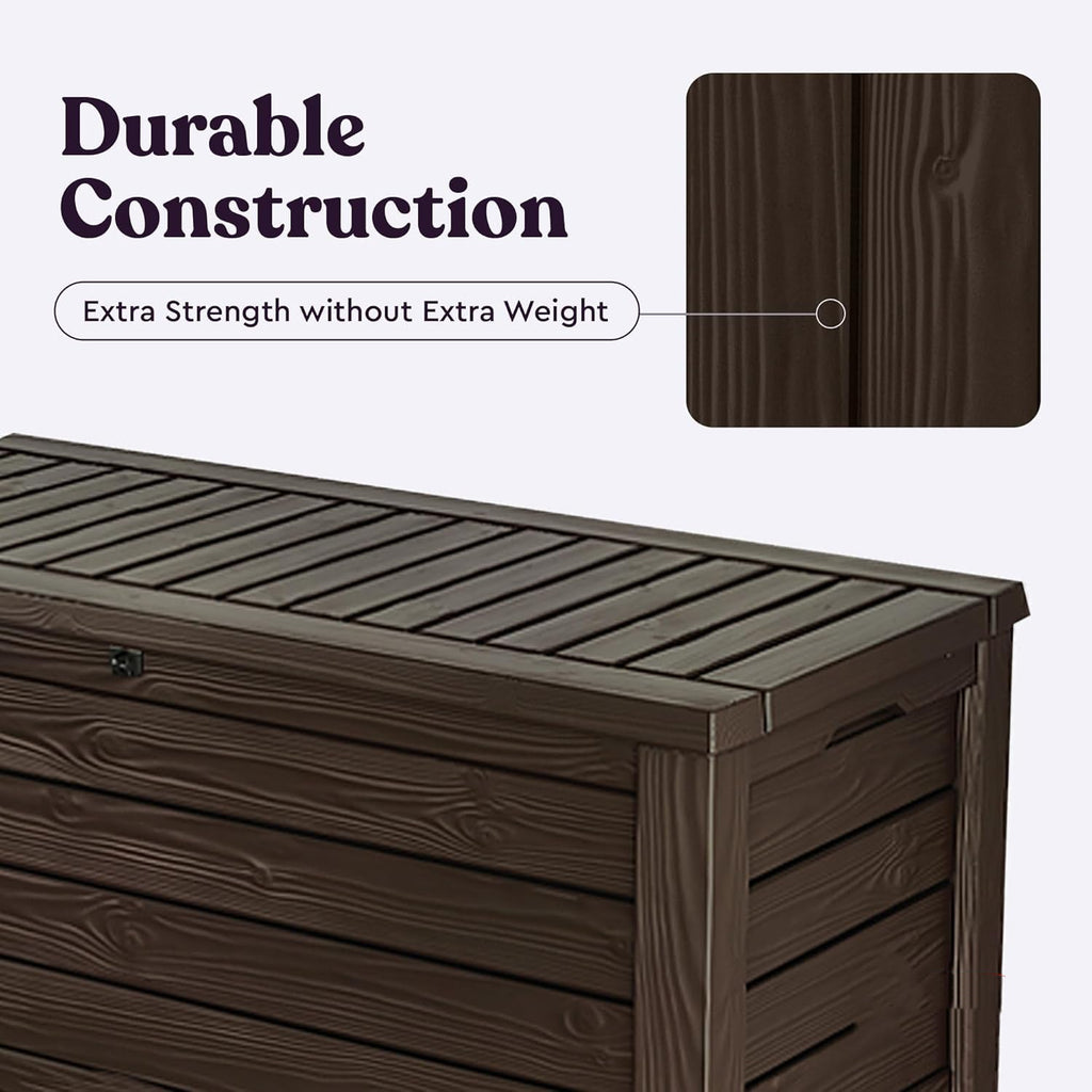 150 Gallon Resin Large Deck Box Organization and Storage Box for Patio, Outdoor Cushions, Garden Tools