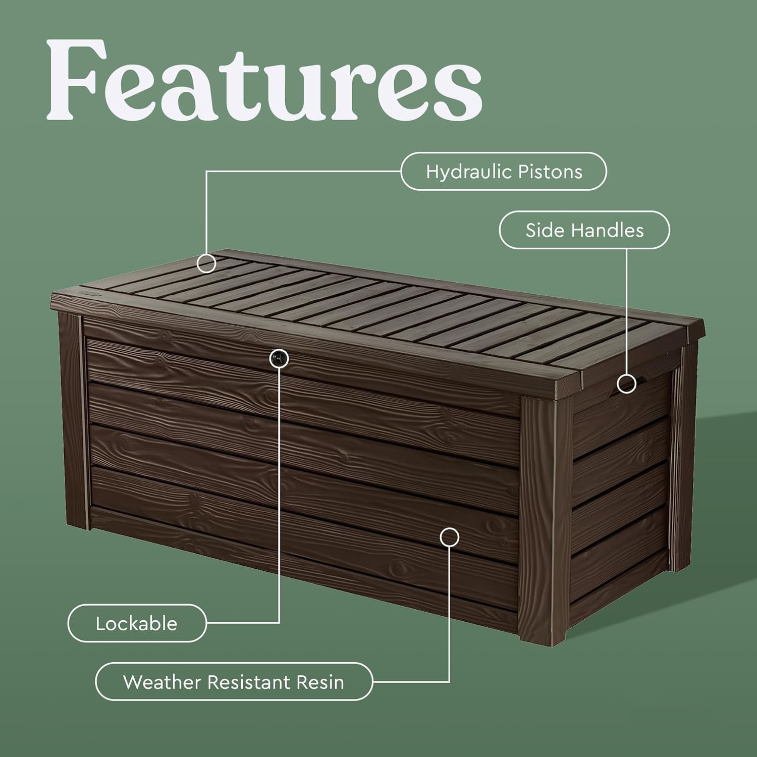 150 Gallon Resin Large Deck Box Organization and Storage Box for Patio, Outdoor Cushions, Garden Tools