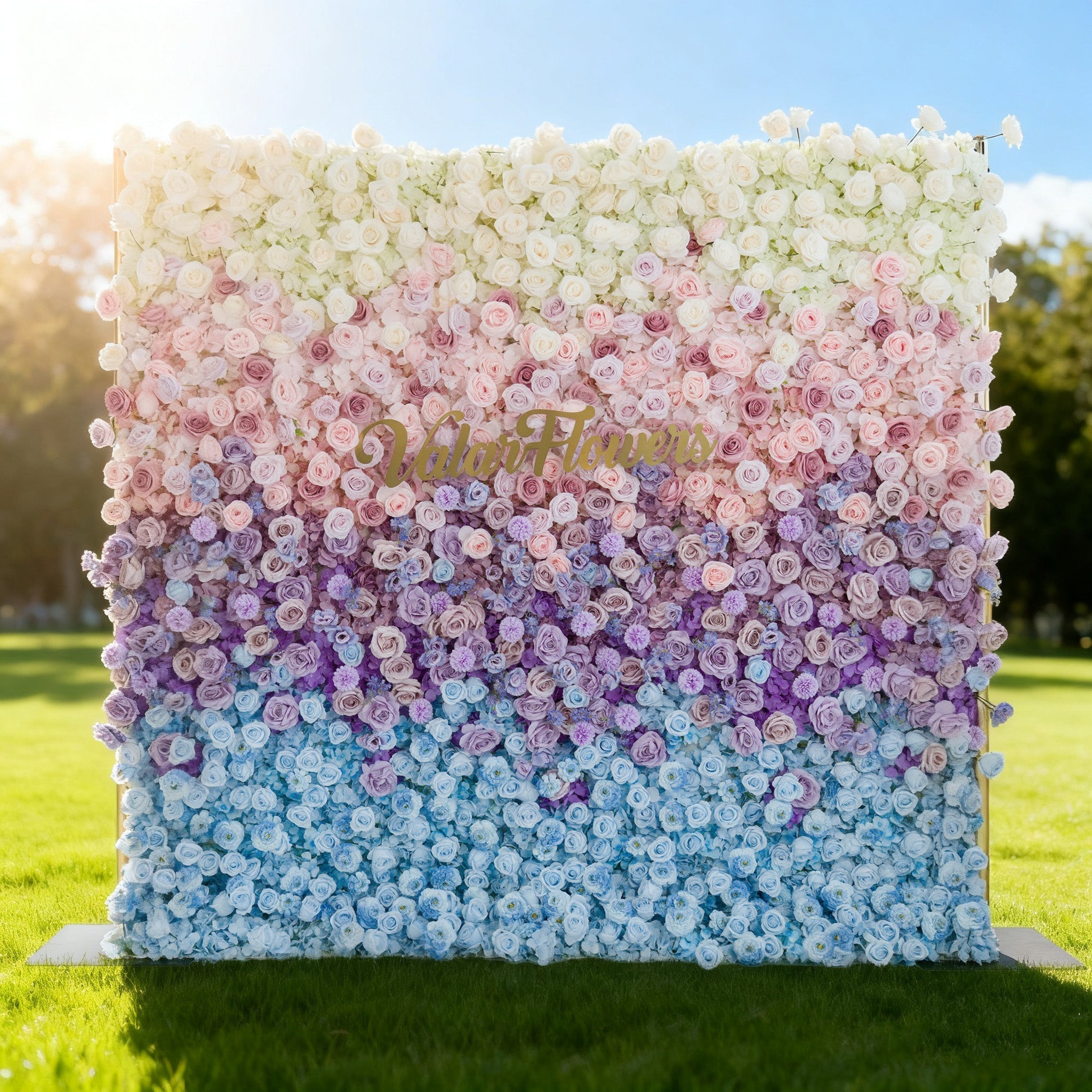 🔥[Hot sale]🔥 5D Ombre Rainbow Artificial Flower Backdrop: A Breathtaking Floral Masterpiece for Events