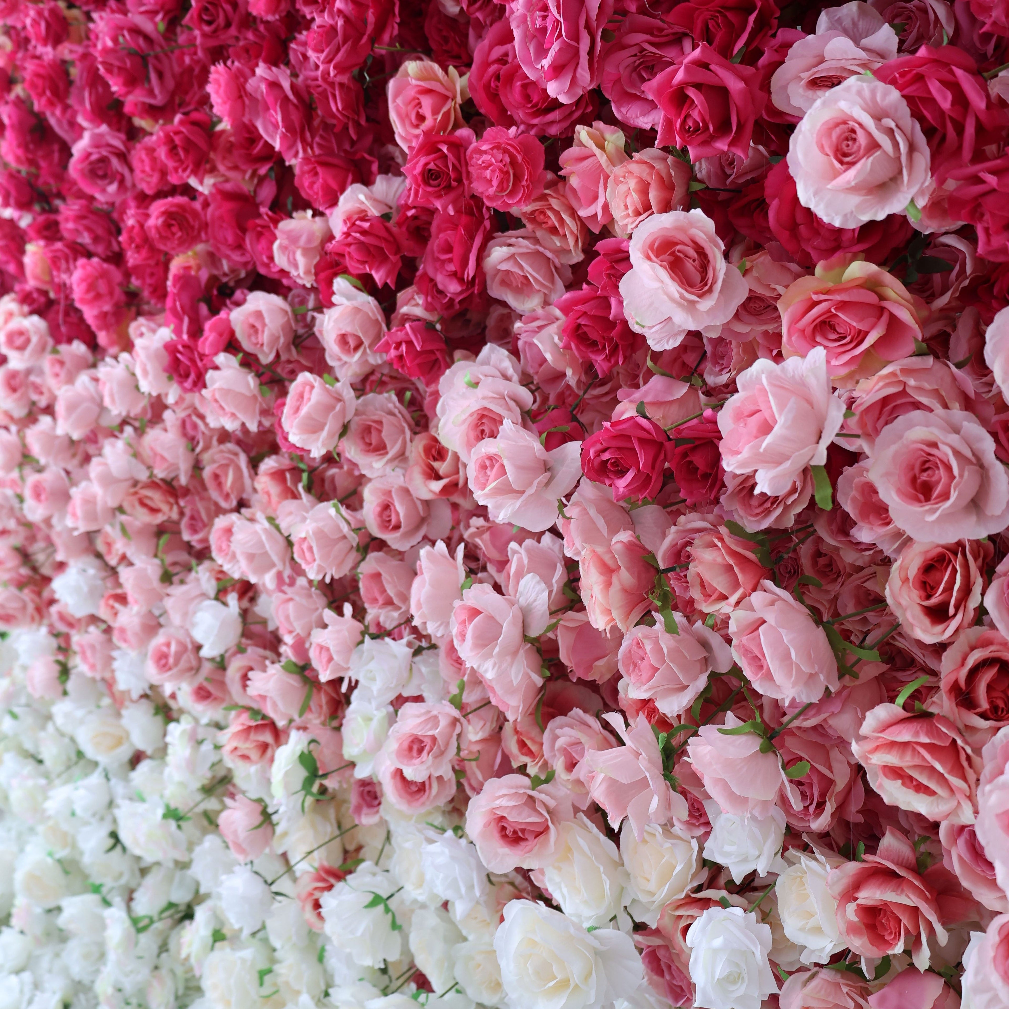 🔥[Hot sale]🔥 Roll Up Fabric Artificial Red to White Gradient Flower Wall Wedding Backdrop, Floral Party Decor, Event Photography