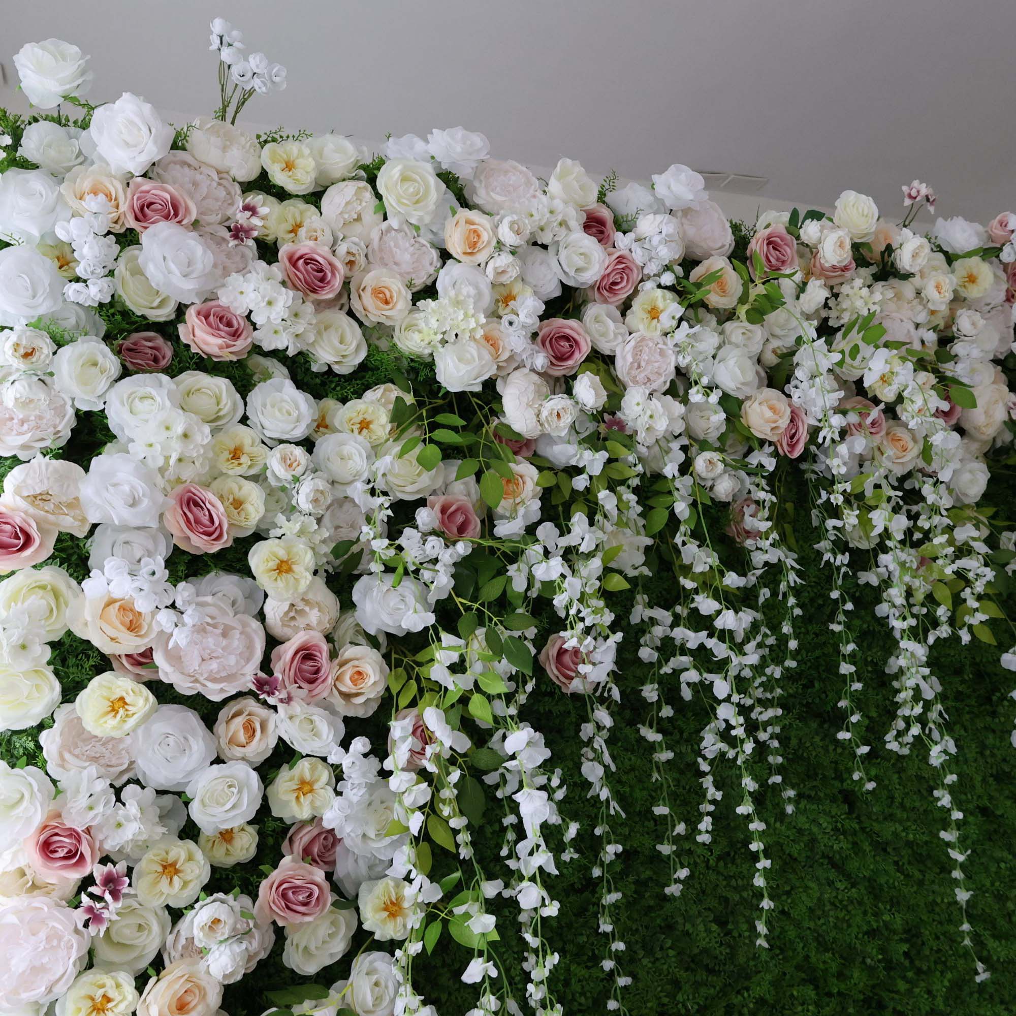 🔥[Hot sale]🔥 Roll Up Fabric Artificial Flower Wall Wedding Backdrop, Floral Party Decor, Event Photography