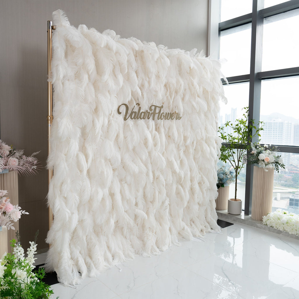 🔥[Hot sale]🔥 Artificial Floral Wall Backdrop: Celestial White Feather Dreamscape