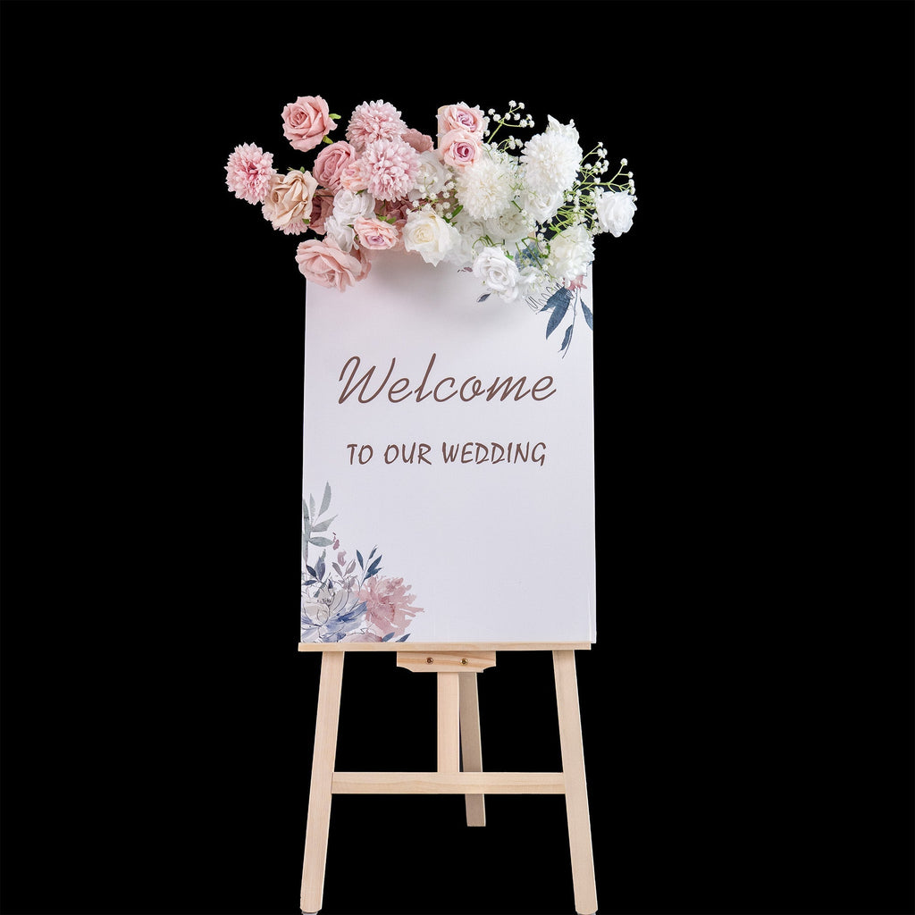 🔥[Hot sale]🔥 Elegant Pink Artificial Flower Backdrop by: With and Without Golden Stand Options for Weddings and Events