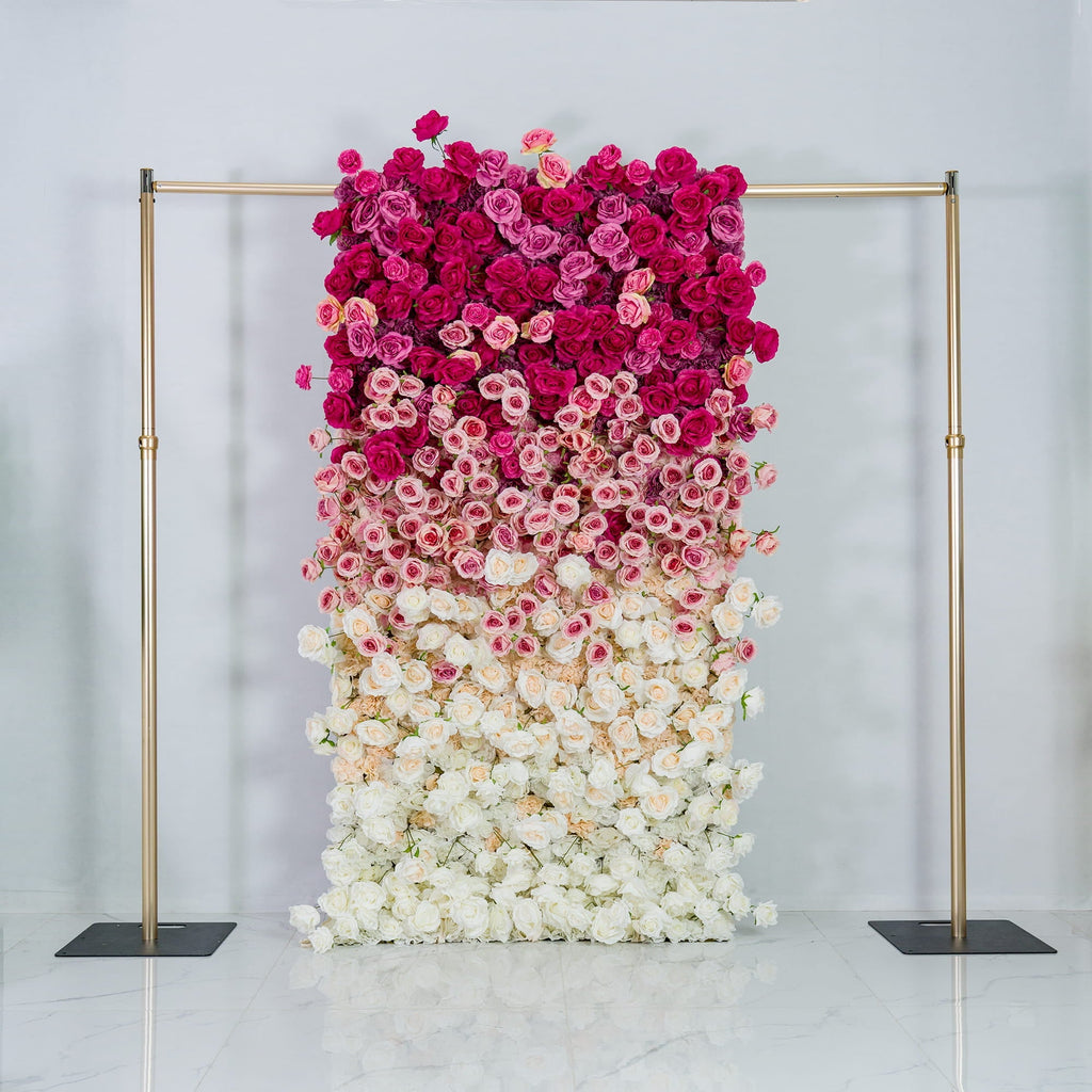 🔥[Hot sale]🔥 Roll Up Fabric Artificial Red to White Gradient Flower Wall Wedding Backdrop, Floral Party Decor, Event Photography