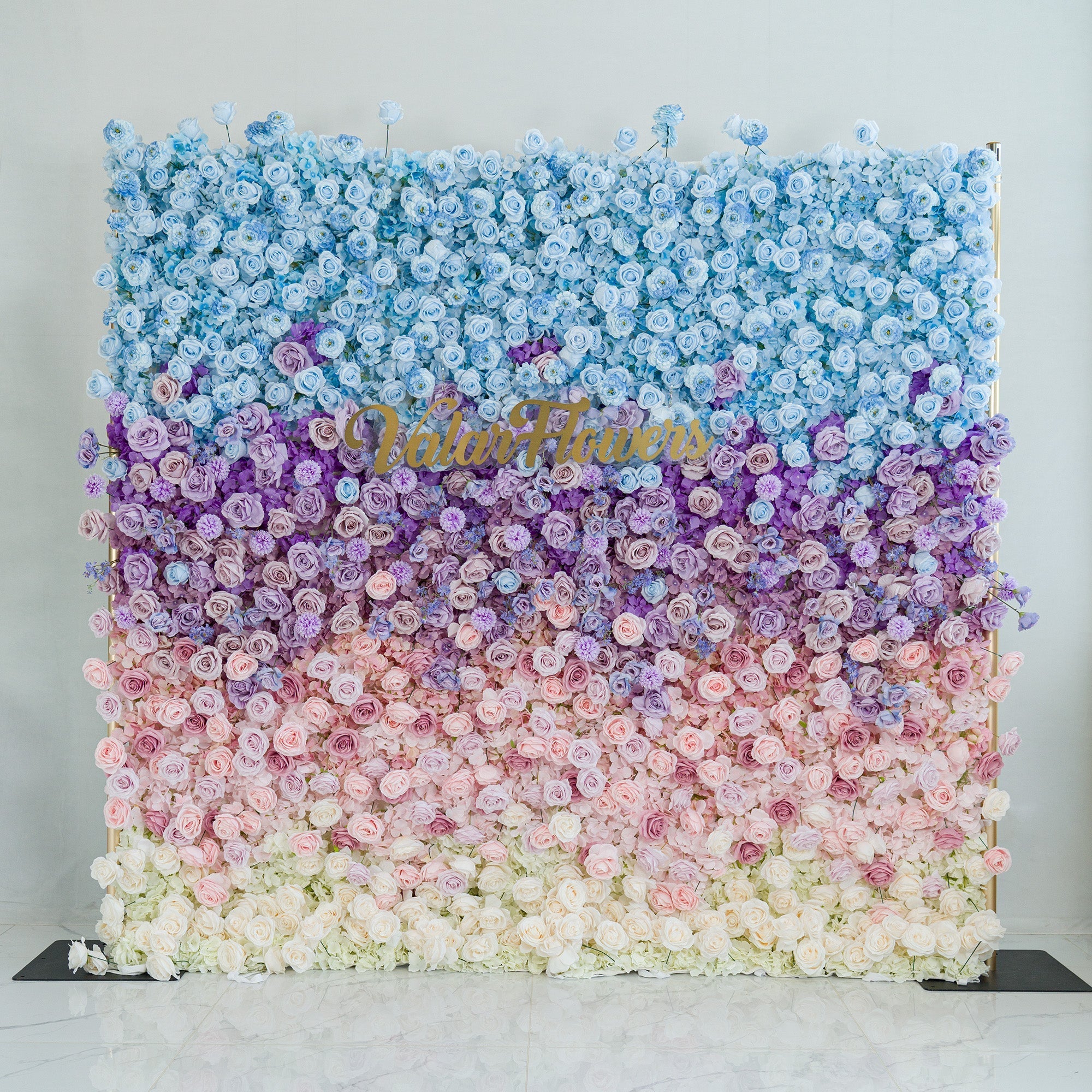 🔥[Hot sale]🔥 5D Ombre Blue - Purple - Pink Artificial Flower Backdrop: A Dreamy Floral Masterpiece Perfect for Kids Birthday