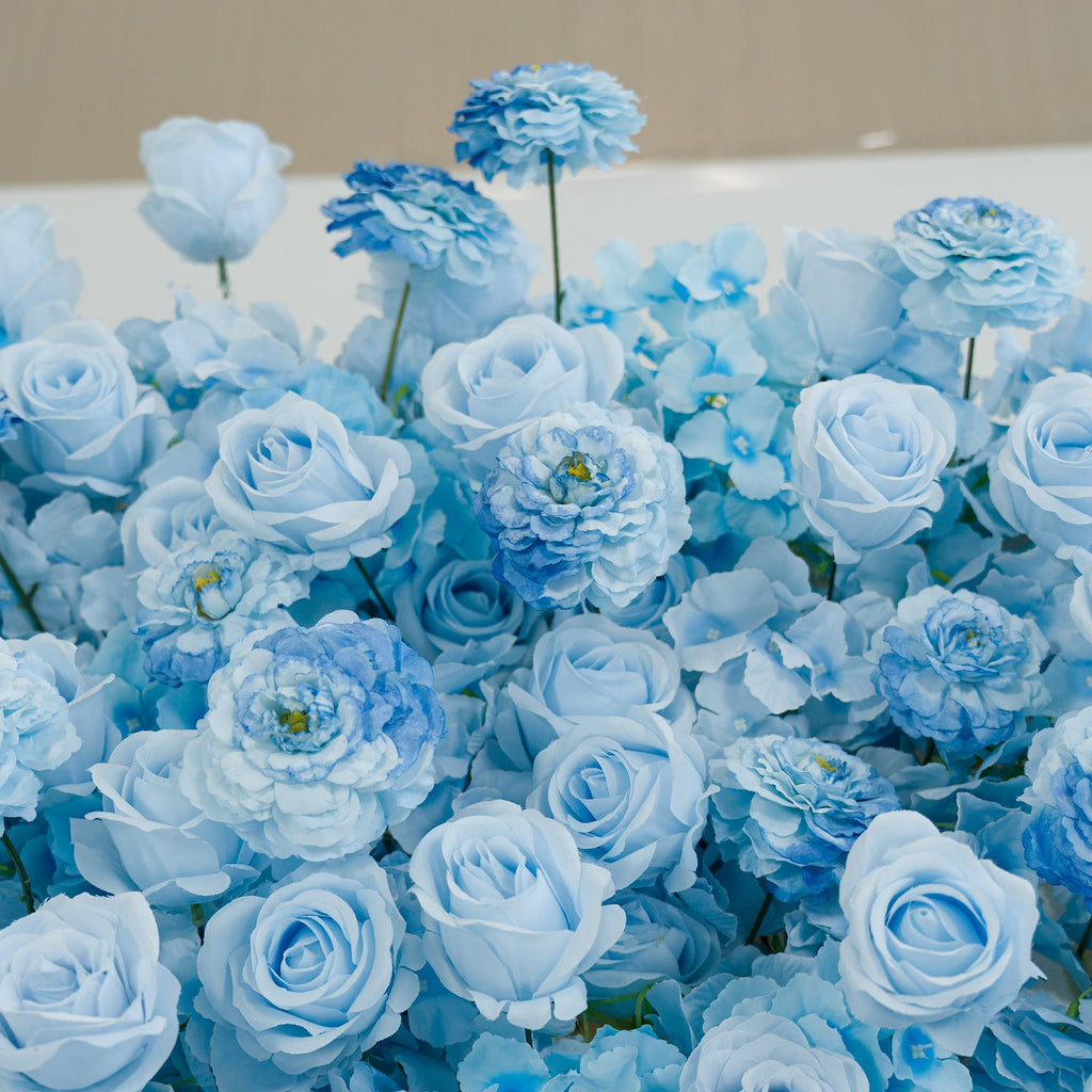 🔥[Hot sale]🔥 5D Ombre Blue - Purple - Pink Artificial Flower Backdrop: A Dreamy Floral Masterpiece Perfect for Kids Birthday