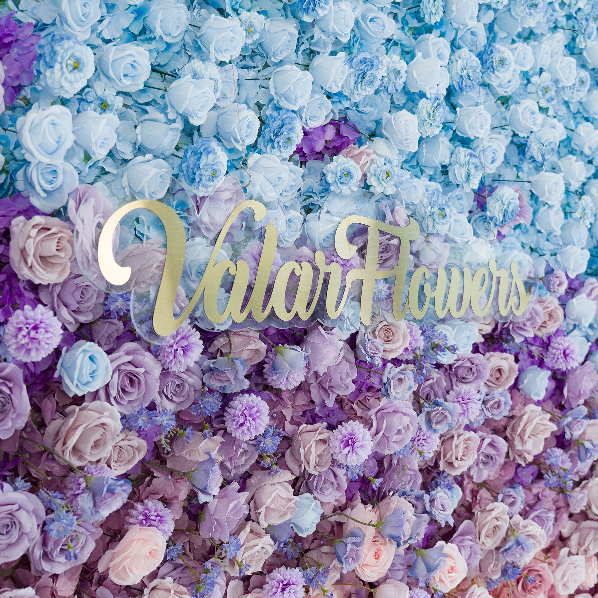 🔥[Hot sale]🔥 5D Ombre Blue - Purple - Pink Artificial Flower Backdrop: A Dreamy Floral Masterpiece Perfect for Kids Birthday