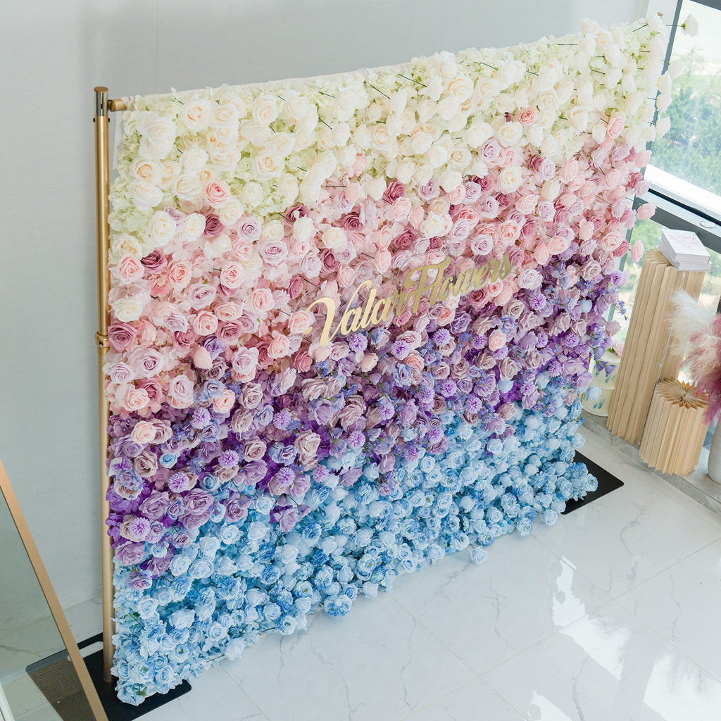 🔥[Hot sale]🔥 5D Ombre Rainbow Artificial Flower Backdrop: A Breathtaking Floral Masterpiece for Events