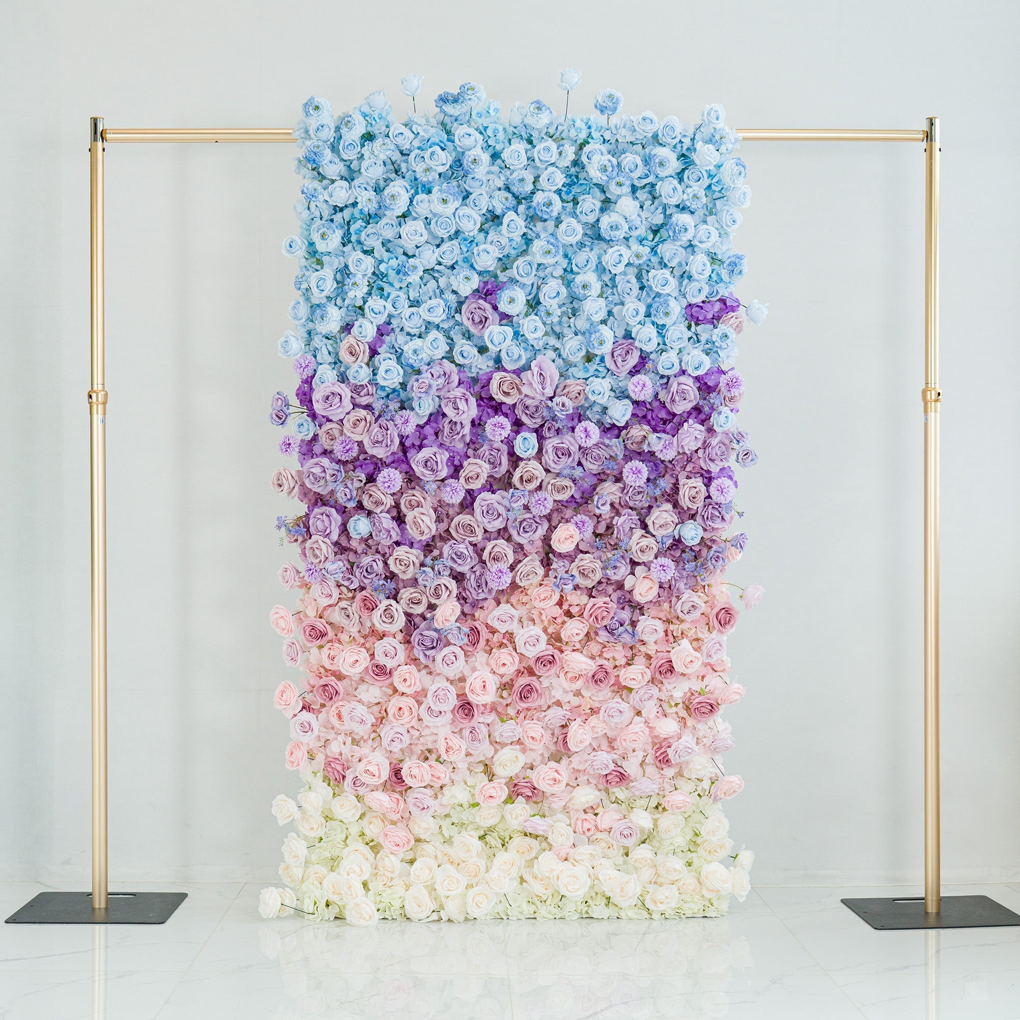 🔥[Hot sale]🔥 5D Ombre Blue - Purple - Pink Artificial Flower Backdrop: A Dreamy Floral Masterpiece Perfect for Kids Birthday
