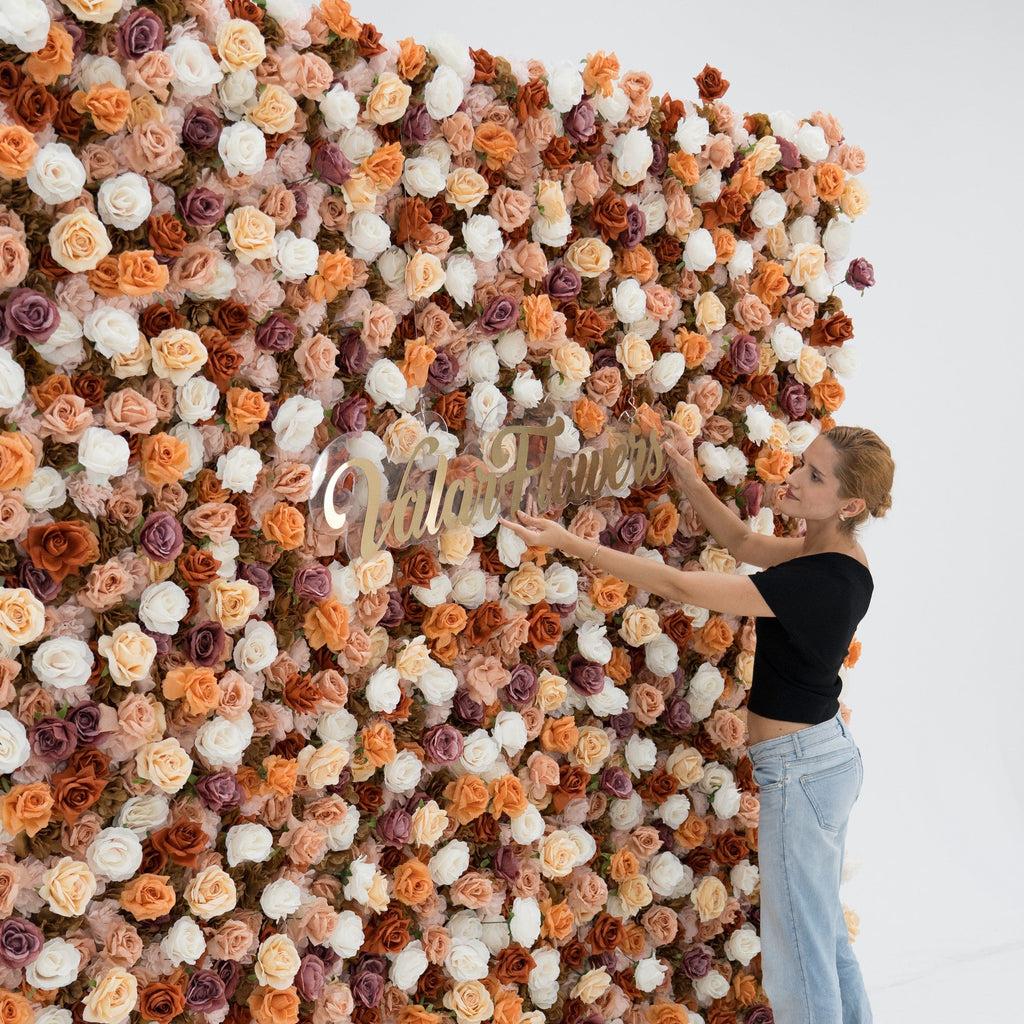 🔥[Hot sale]🔥 3D Autumn - Toned Floral Wall Backdrop: Warm & Luxurious Event Centerpiece
