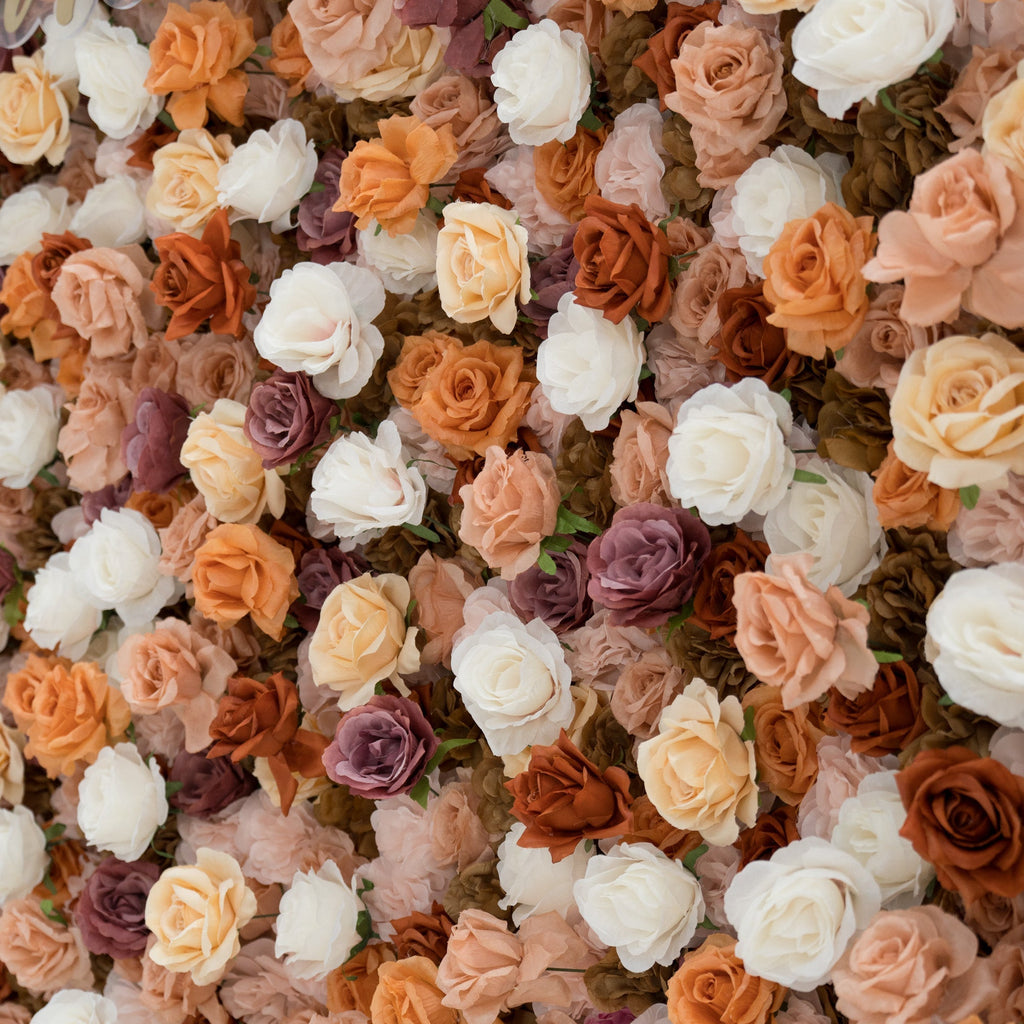 🔥[Hot sale]🔥 3D Autumn - Toned Floral Wall Backdrop: Warm & Luxurious Event Centerpiece