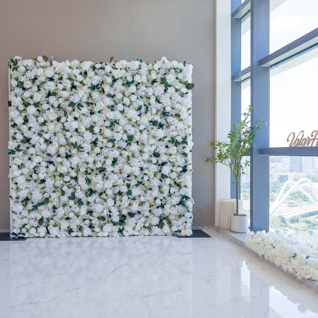 🔥[Hot sale]🔥 Roll Up Fabric Artificial Flower Wall Wedding Backdrop, Floral Party Decor, Event Photography