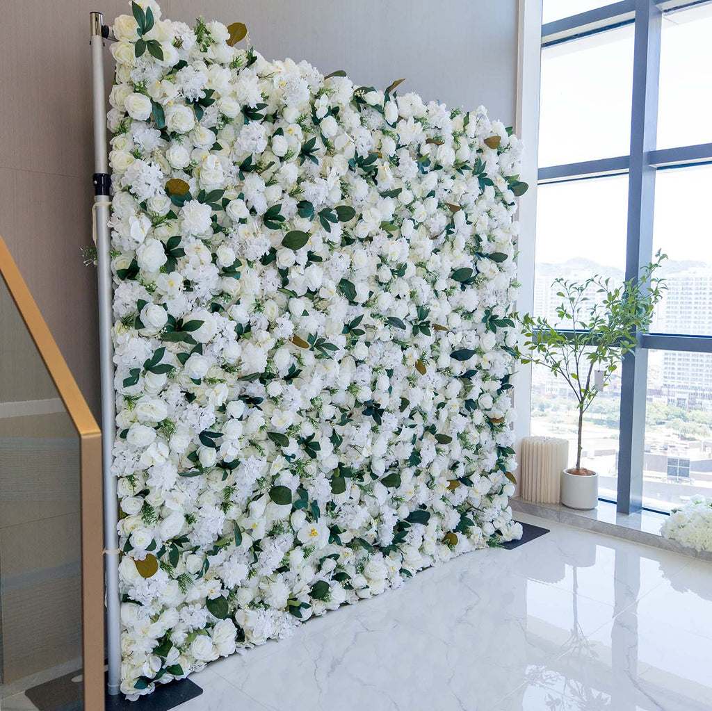 🔥[Hot sale]🔥 Roll Up Fabric Artificial Flower Wall Wedding Backdrop, Floral Party Decor, Event Photography