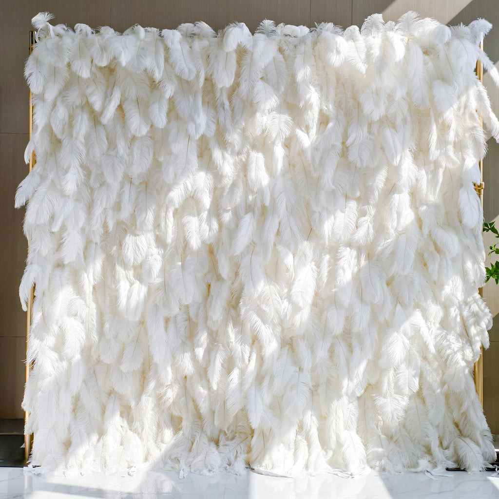 🔥[Hot sale]🔥 Artificial Floral Wall Backdrop: Celestial White Feather Dreamscape